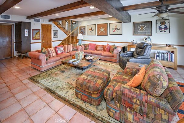 Interior, Living room, Recessed Lighting, Wooden Beams