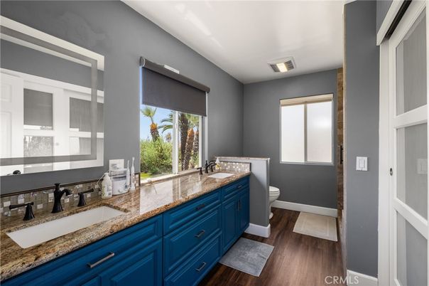 Bathroom, Dual Sink Vanities, Interior, Wood Texture Flooring
