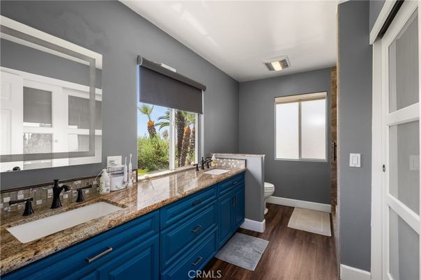 Bathroom, Dual Sink Vanities, Interior, Wood Texture Flooring