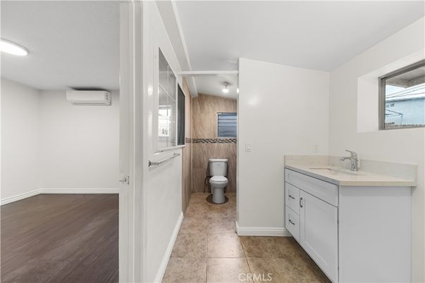 Bathroom, Interior, Recessed Lighting, Wood Texture Flooring