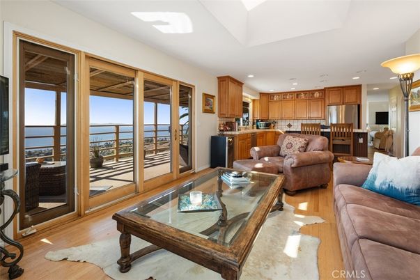 Interior, Kitchen, Living room, Recessed Lighting, Stainless Steel Appliances, Water, Wood Texture Flooring