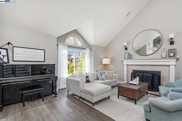 Fireplace, Interior, Living room, Piano, Wood Texture Flooring
