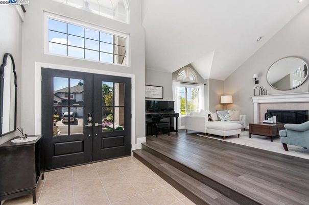 Fireplace, Interior, Living room, Piano, Wood Texture Flooring