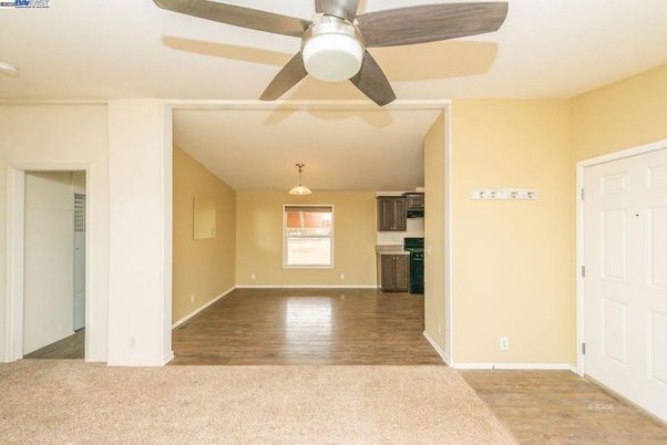 Empty room, Interior, Kitchen, Pendant Lights, Wood Texture Flooring