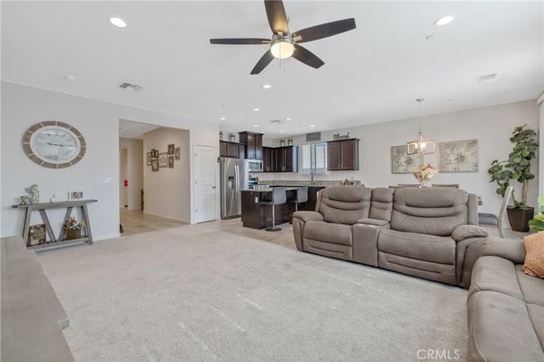 Dining room, Interior, Kitchen, Living room, Pendant Lights, Recessed Lighting, Stainless Steel Appliances