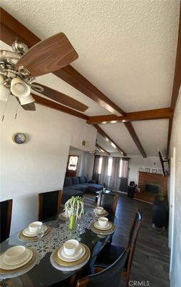 Dining room, Interior, Wooden Beams, Wood Texture Flooring