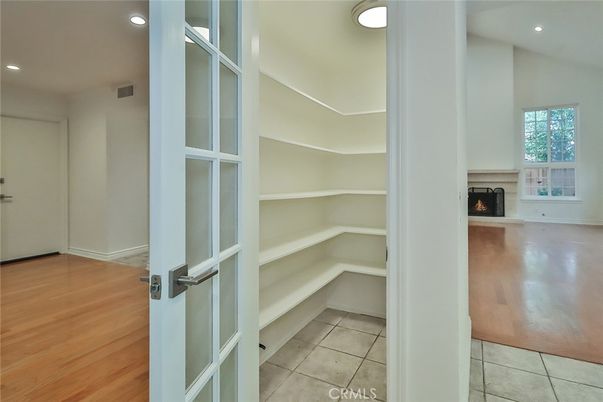 Fireplace, Interior, Recessed Lighting, Wood Texture Flooring