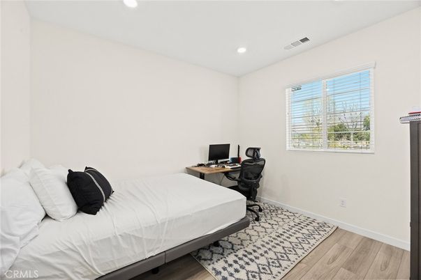 Bedroom, Home Office, Interior, Recessed Lighting, Wood Texture Flooring