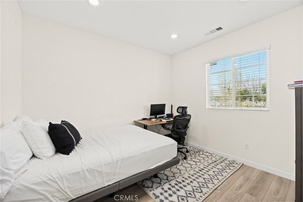 Bedroom, Home Office, Interior, Recessed Lighting, Wood Texture Flooring