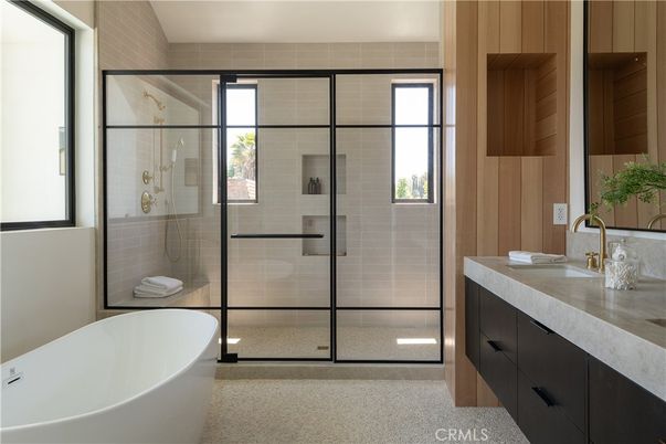 Bathroom, Free Standing Baths, Glass Shower, Interior