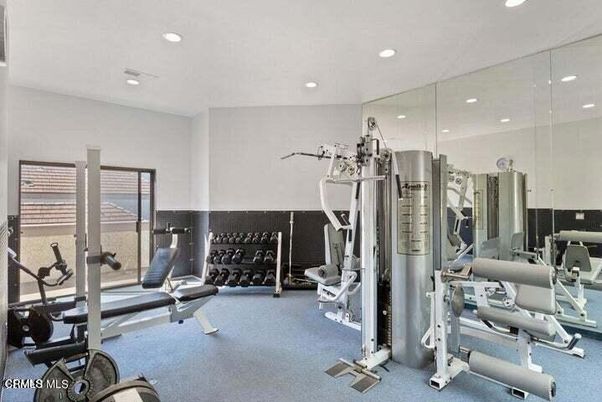 Fitness Equipment, Gym, Interior, Recessed Lighting