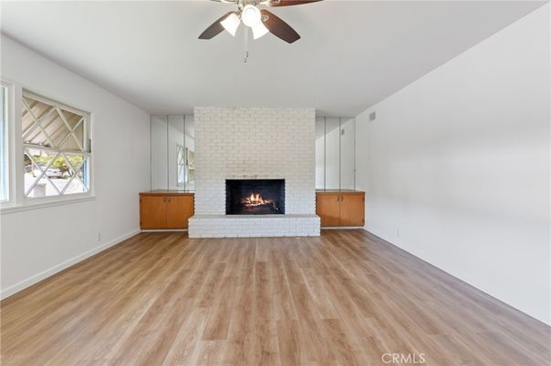 Empty room, Fireplace, Interior, Wood Texture Flooring
