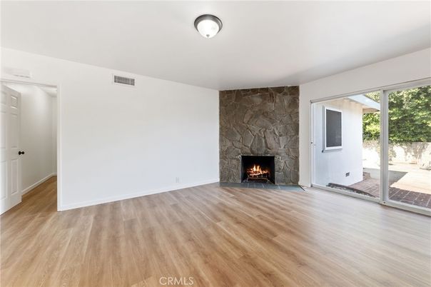 Empty room, Fireplace, Interior, Wood Texture Flooring