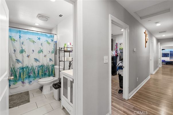Bathroom, Interior, Recessed Lighting, Wood Texture Flooring