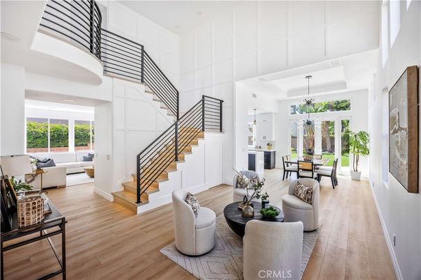 Dining room, Interior, Living room, Pendant Lights, Wood Texture Flooring