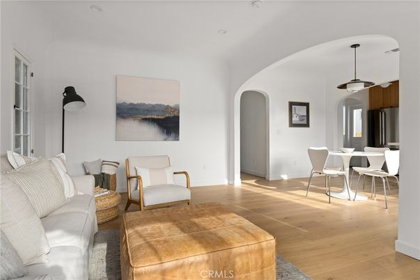 Dining room, Interior, Living room, Pendant Lights, Wood Texture Flooring