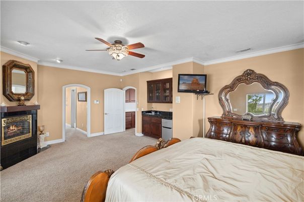 Bedroom, Fireplace, Interior