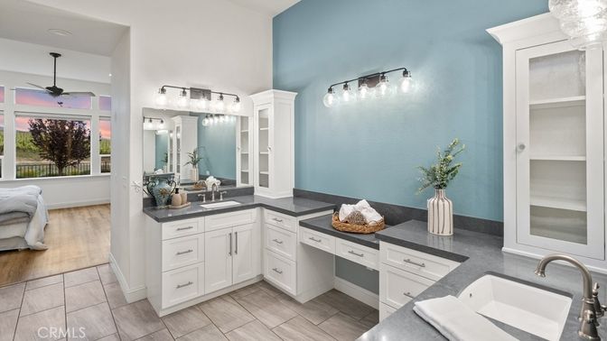 Bathroom, Dual Sink Vanities, Interior, Wood Texture Flooring