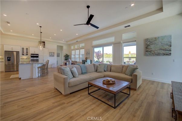 Dining room, Interior, Kitchen, Living room, Pendant Lights, Recessed Lighting, Stainless Steel Appliances, Wood Texture Flooring
