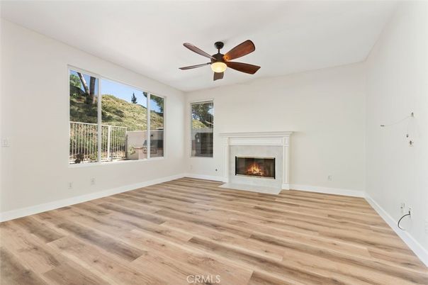 Empty room, Fireplace, Interior, Wood Texture Flooring