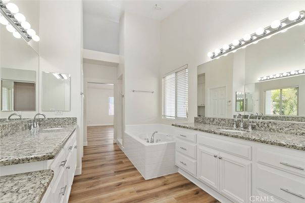 Bathroom, Dual Sink Vanities, Interior, Wood Texture Flooring