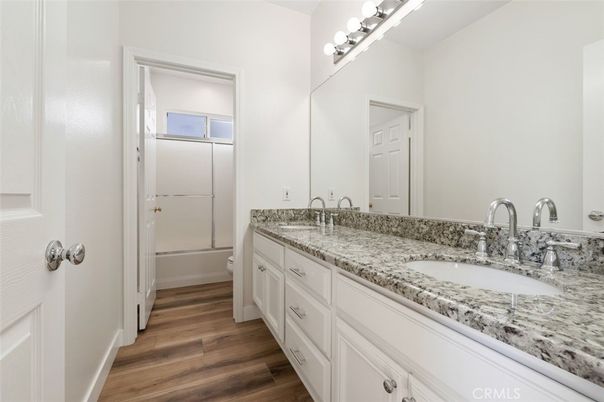 Bathroom, Dual Sink Vanities, Interior, Wood Texture Flooring