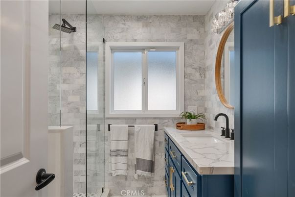 Bathroom, Glass Shower, Interior, Marble Walls