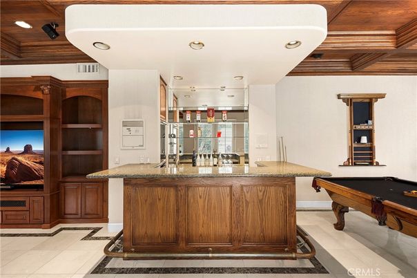 Billiard Table, Game Room, Interior, Recessed Lighting