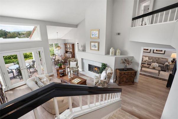 Fireplace, Interior, Living room, Pendant Lights, Wood Texture Flooring