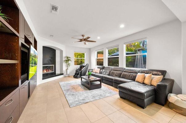 Fireplace, Interior, Living room, Recessed Lighting