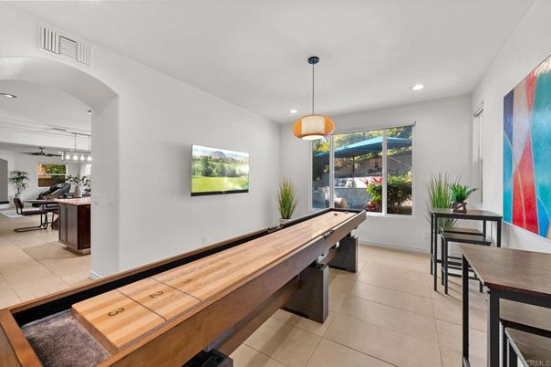 Billiard Table, Game Room, Interior, Pendant Lights, Recessed Lighting