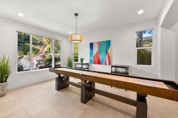 Billiard Table, Game Room, Interior, Pendant Lights, Recessed Lighting