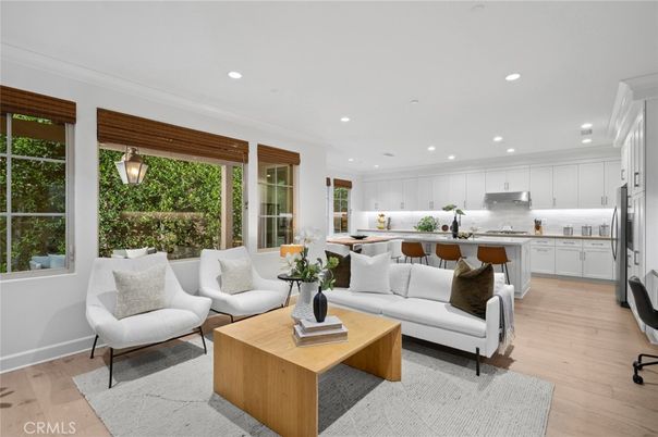 Interior, Kitchen, Living room, Pendant Lights, Recessed Lighting, Stainless Steel Appliances, Wood Texture Flooring