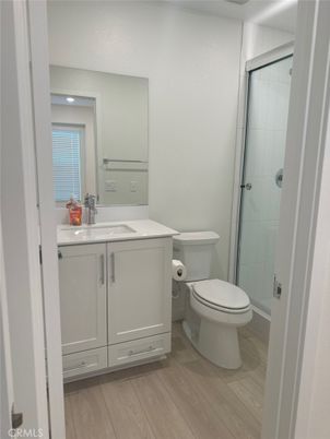 Bathroom, Glass Shower, Interior, Wood Texture Flooring