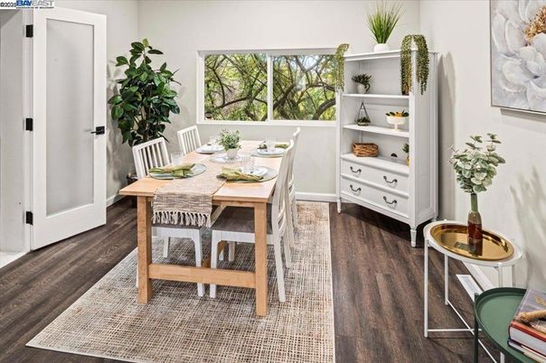 Dining room, Interior, Wood Texture Flooring