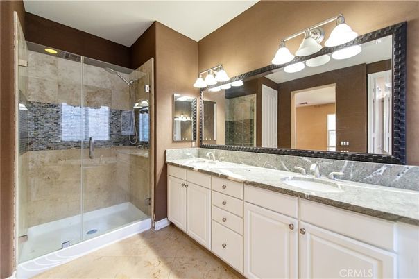 Bathroom, Dual Sink Vanities, Glass Shower, Interior
