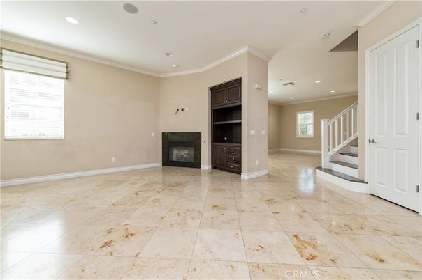 Empty room, Fireplace, Interior, Recessed Lighting