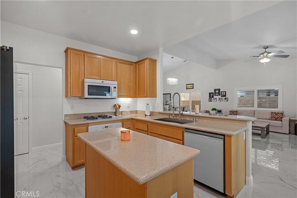 Interior, Kitchen, Marble, Pendant Lights, Recessed Lighting