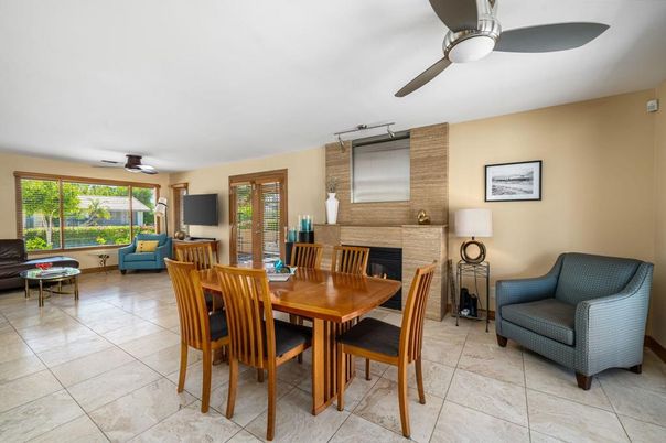 Dining room, Fireplace, Interior, Living room