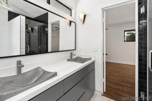 Bathroom, Dual Sink Vanities, Interior, Wood Texture Flooring
