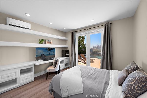 Bedroom, Home Office, Interior, Recessed Lighting, Wood Texture Flooring