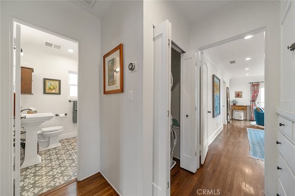 Bathroom, Interior, Recessed Lighting, Wood Texture Flooring
