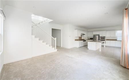 Empty room, Interior, Kitchen, Recessed Lighting, Stainless Steel Appliances