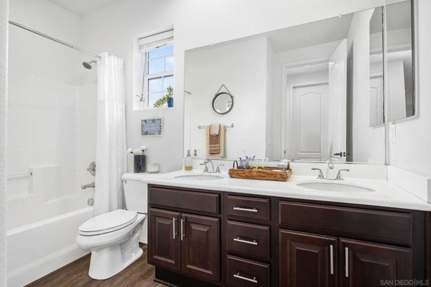 Bathroom, Dual Sink Vanities, Interior, Wood Texture Flooring