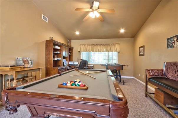 Billiard Table, Game Room, Interior, Recessed Lighting