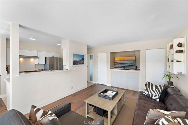 Interior, Kitchen, Living room, Recessed Lighting, Stainless Steel Appliances, Wood Texture Flooring