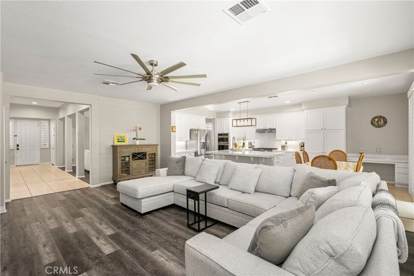 Interior, Kitchen, Living room, Pendant Lights, Recessed Lighting, Stainless Steel Appliances, Wood Texture Flooring
