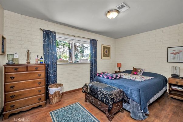 Bedroom, Interior, Stone Walls, Wood Texture Flooring