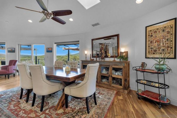 Dining room, Interior, Recessed Lighting, Water, Wood Texture Flooring