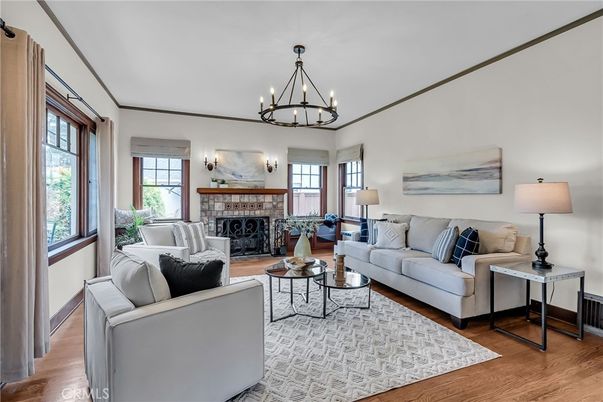 Chandelier, Fireplace, Interior, Living room, Wood Texture Flooring